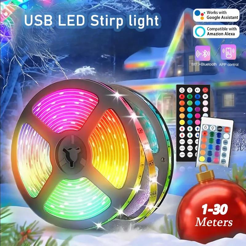 LED Ʈ ,  5050 RGB USB   ,   , ü ,  Ƽ TV å , 1-30m